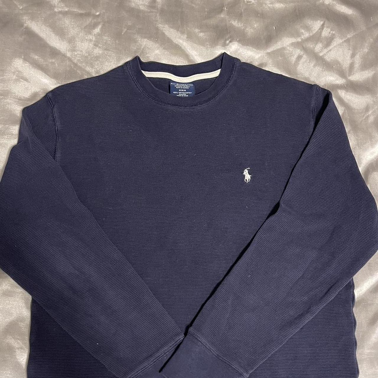 Polo Ralph Lauren Women's Navy and White T-shirt | Depop