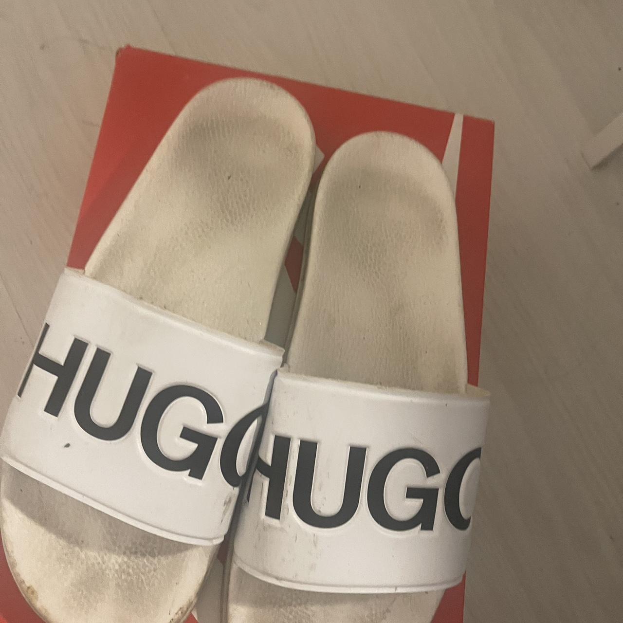 Mens Hugo boss sliders Size 11 Worn sliders... Depop