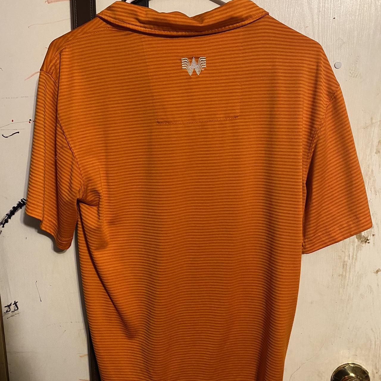 Orange whataburger work shirt small oil stain in the - Depop