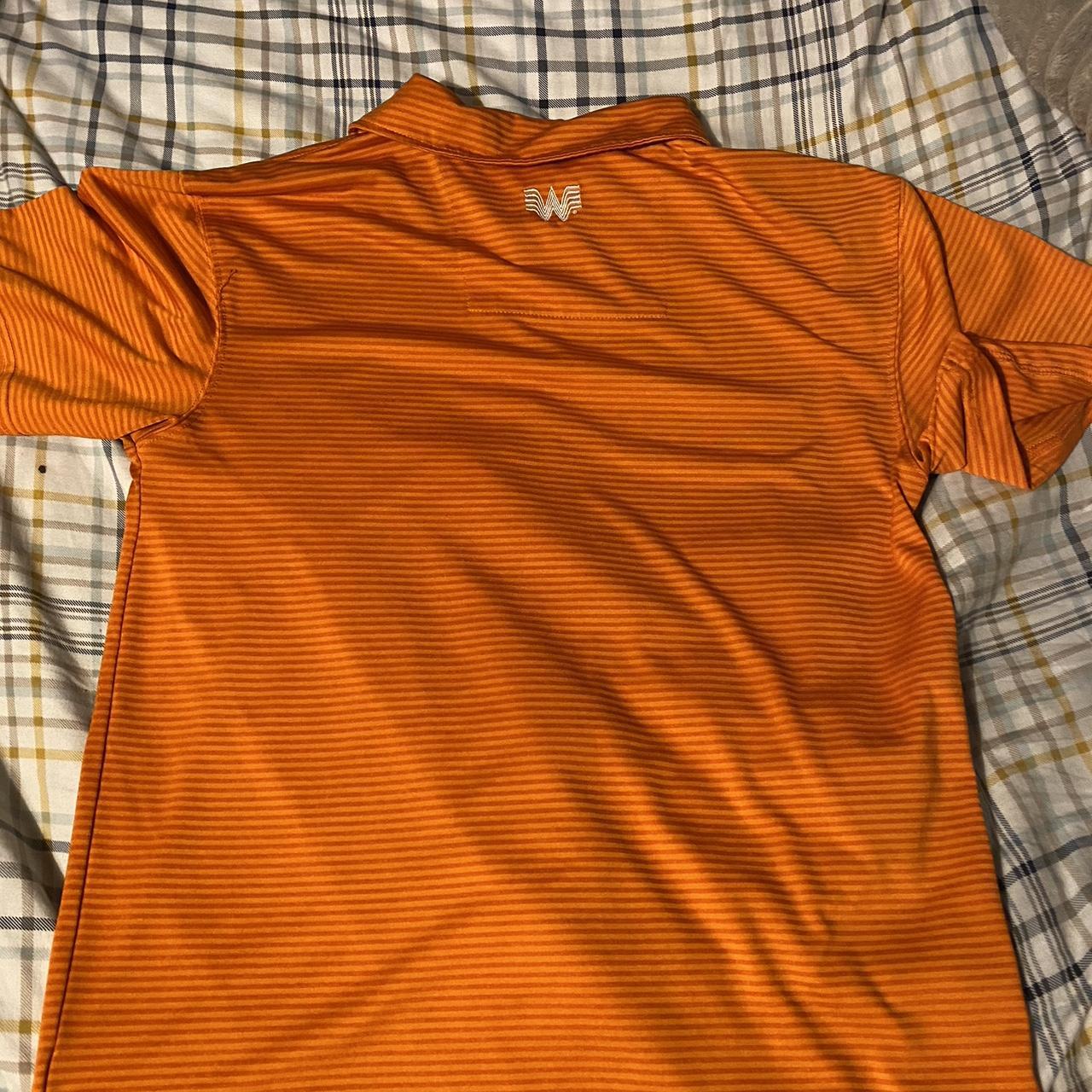 Orange whataburger work shirt small oil stain in the