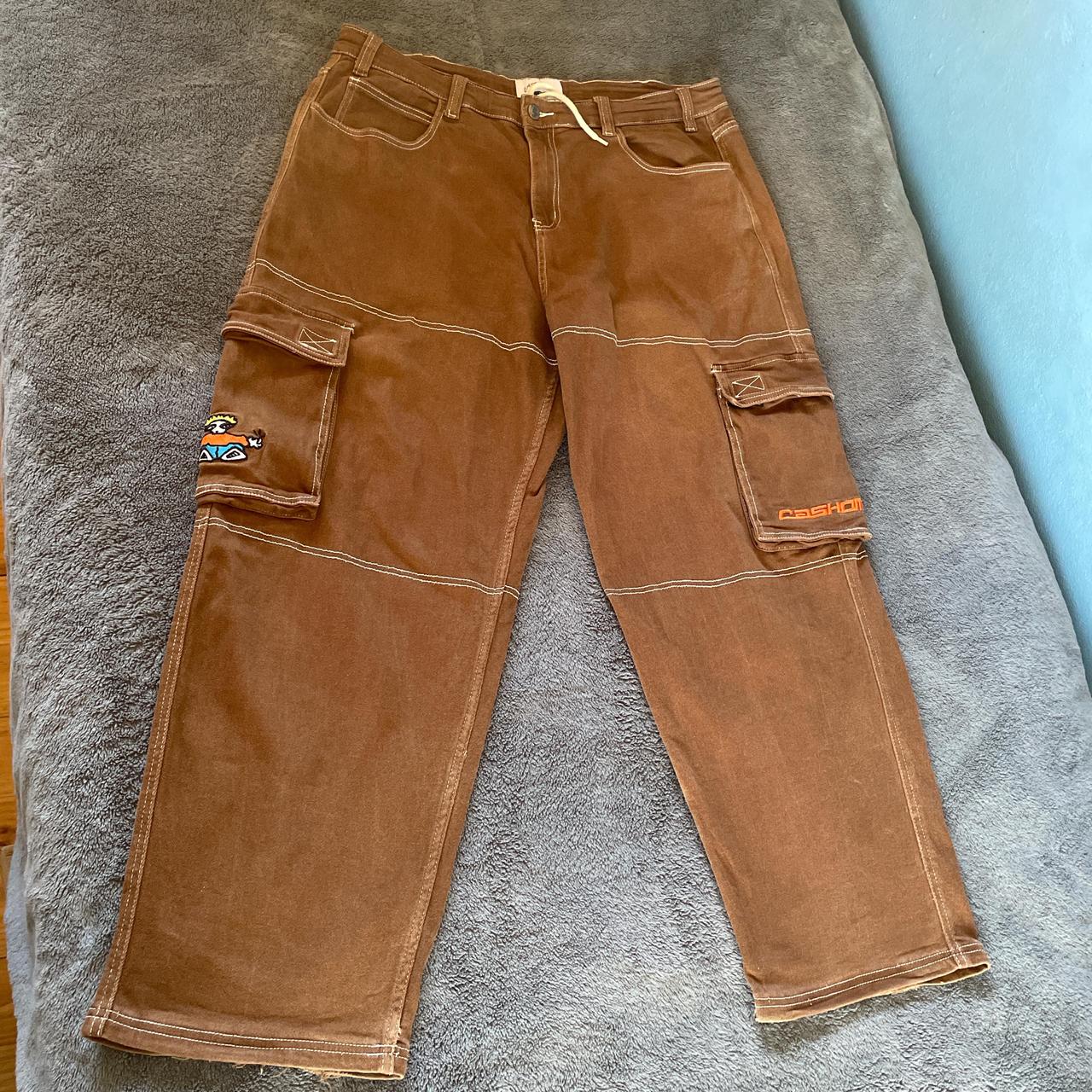 Cash Only Aleka cargo jeans Brown Size 38 super... - Depop