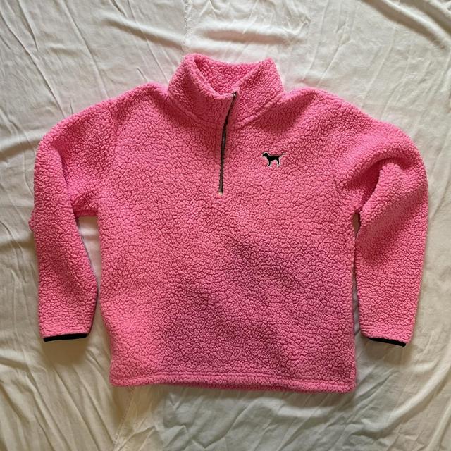 Victoria's secret pink sherpa boyfriend hot sale quarter zip