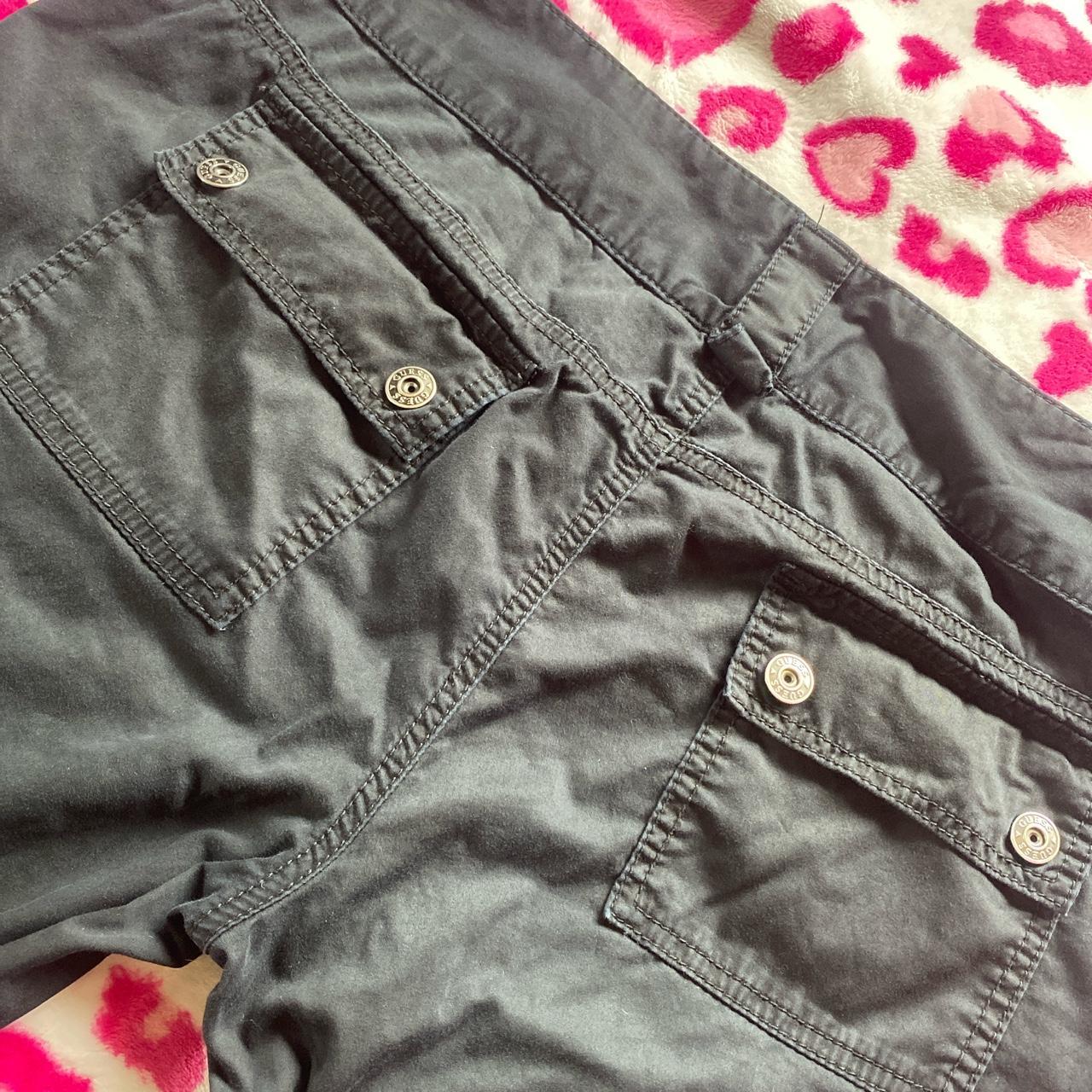 black vintage guess cargo pants low rise size 32... Depop