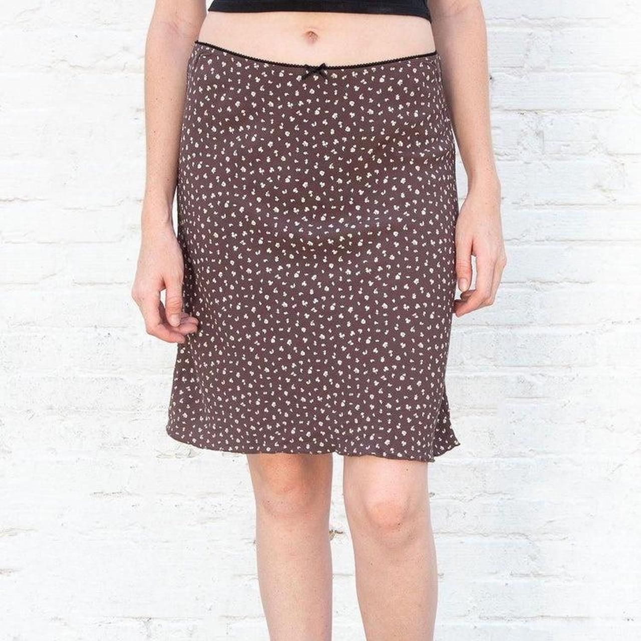 The beautiful brown floral mini skirt with an... - Depop