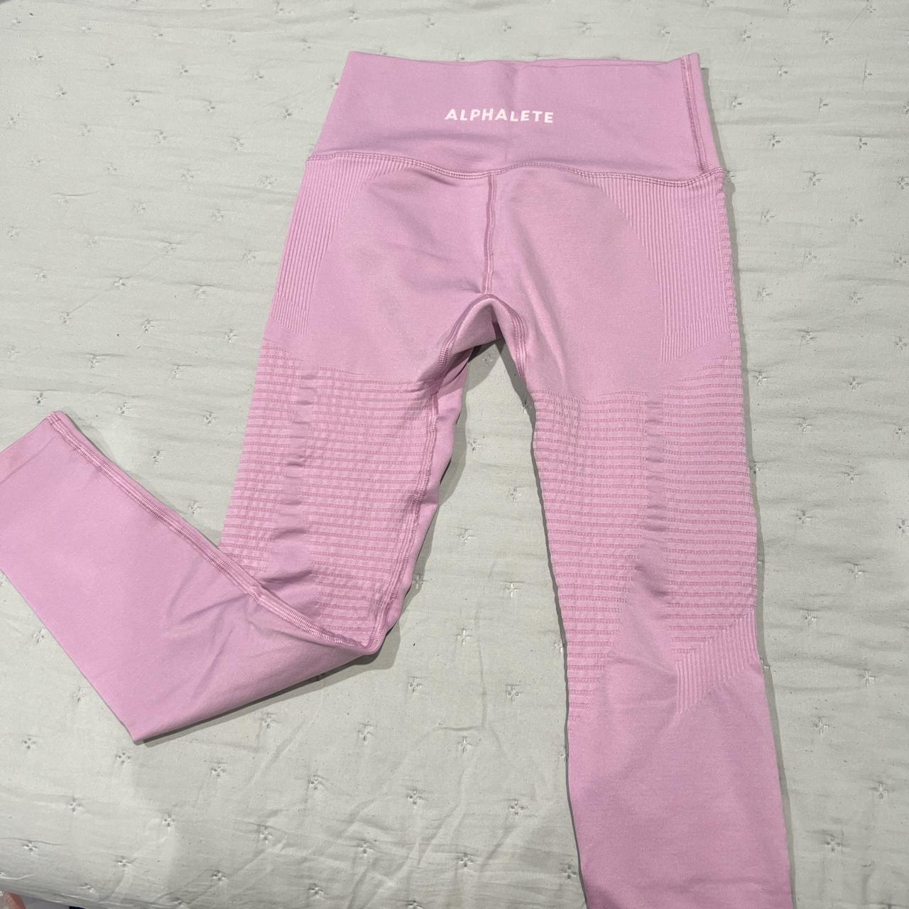 ALPHALETE Pink Halo Leggings Used once alphalete... Depop