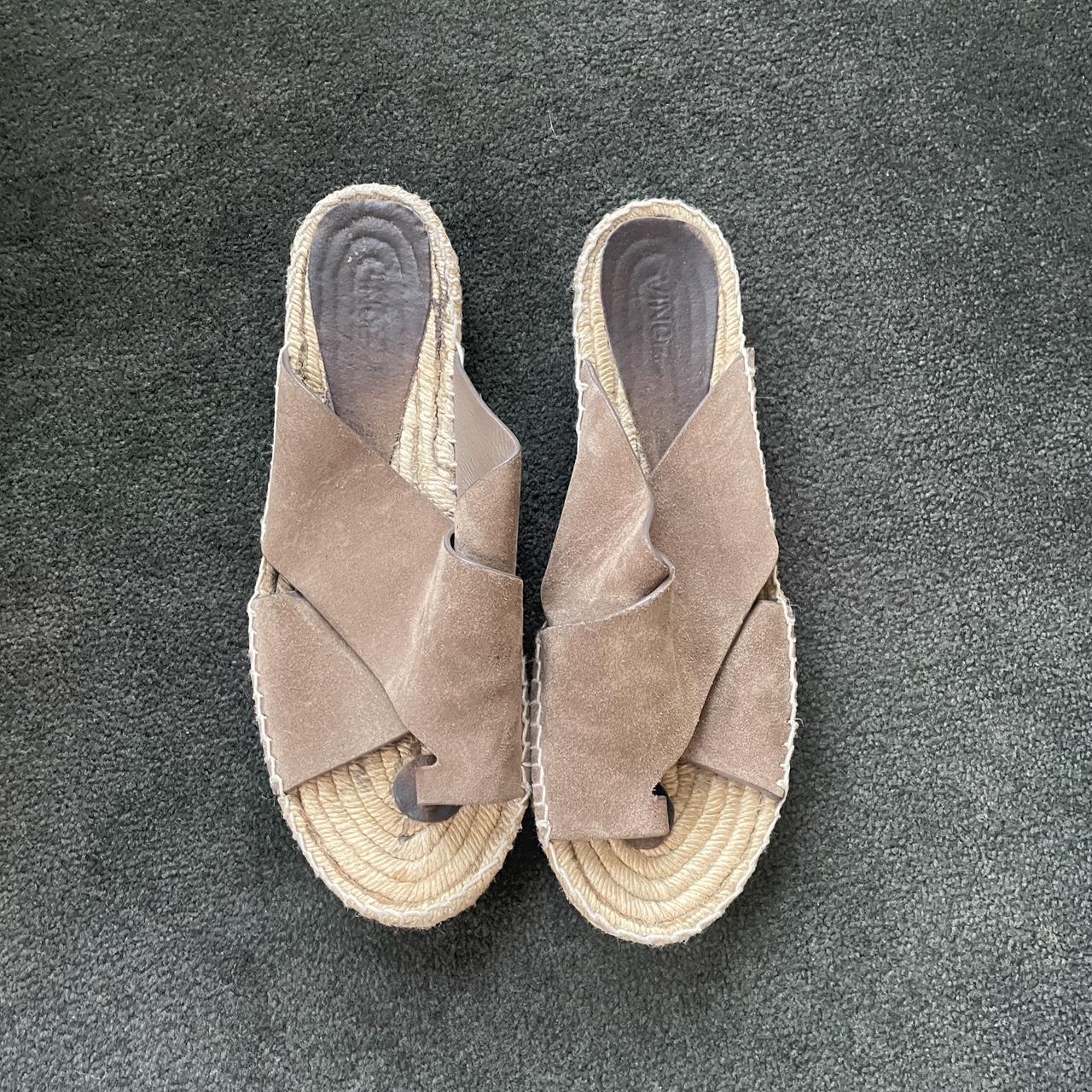 Vince Women's Brown and Khaki Sandals | Depop