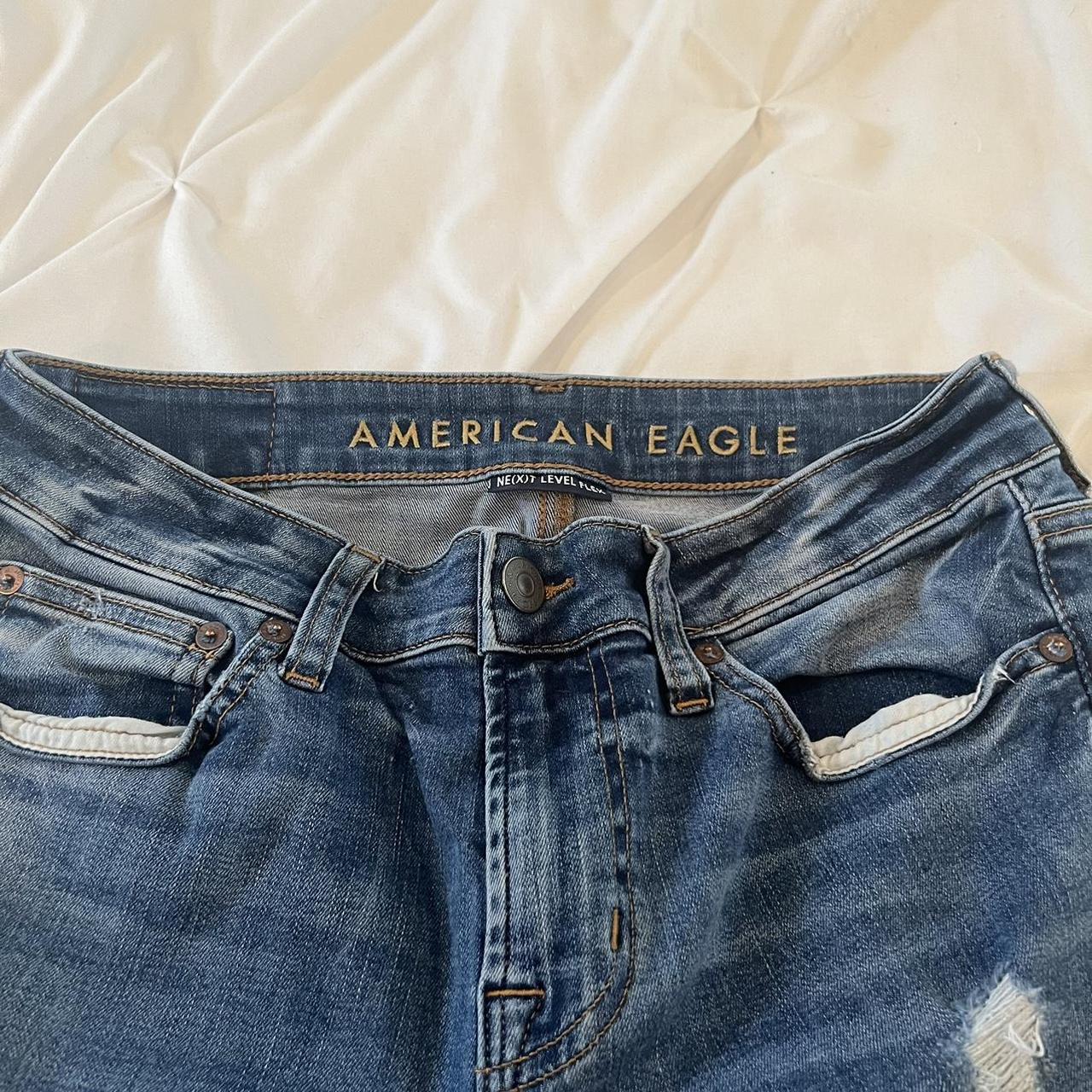 American Eagle Ripped Skinny Jeans 30X34👖 DePop... Depop