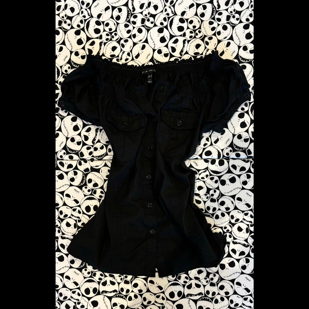 Cute black button up top. Would style well with a... - Depop