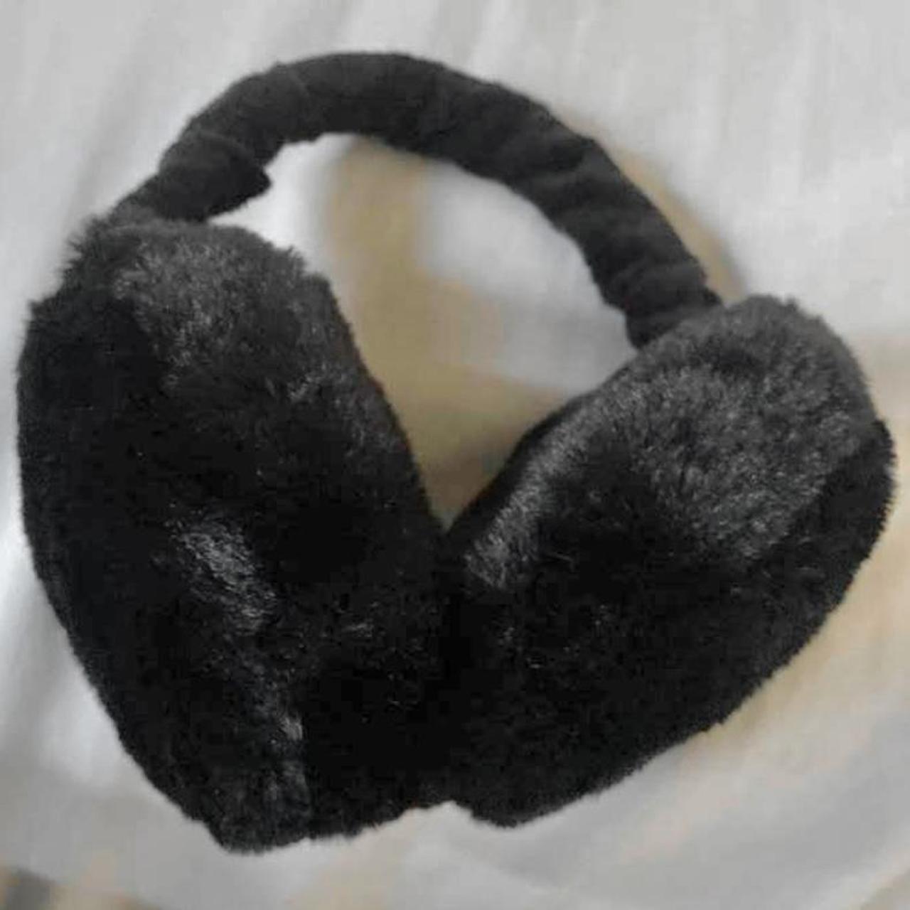 Puffy Fuzzy Black Earmuffs READY TO SHIP! Please... Depop