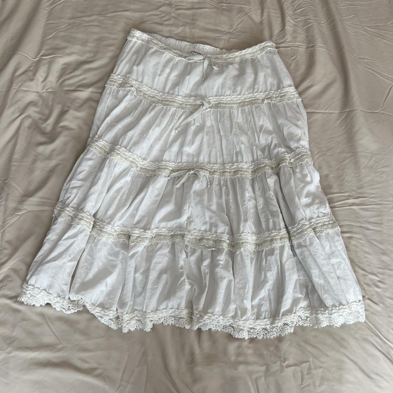 White Maxi Skirt with Lace this skirt makes me feel... - Depop