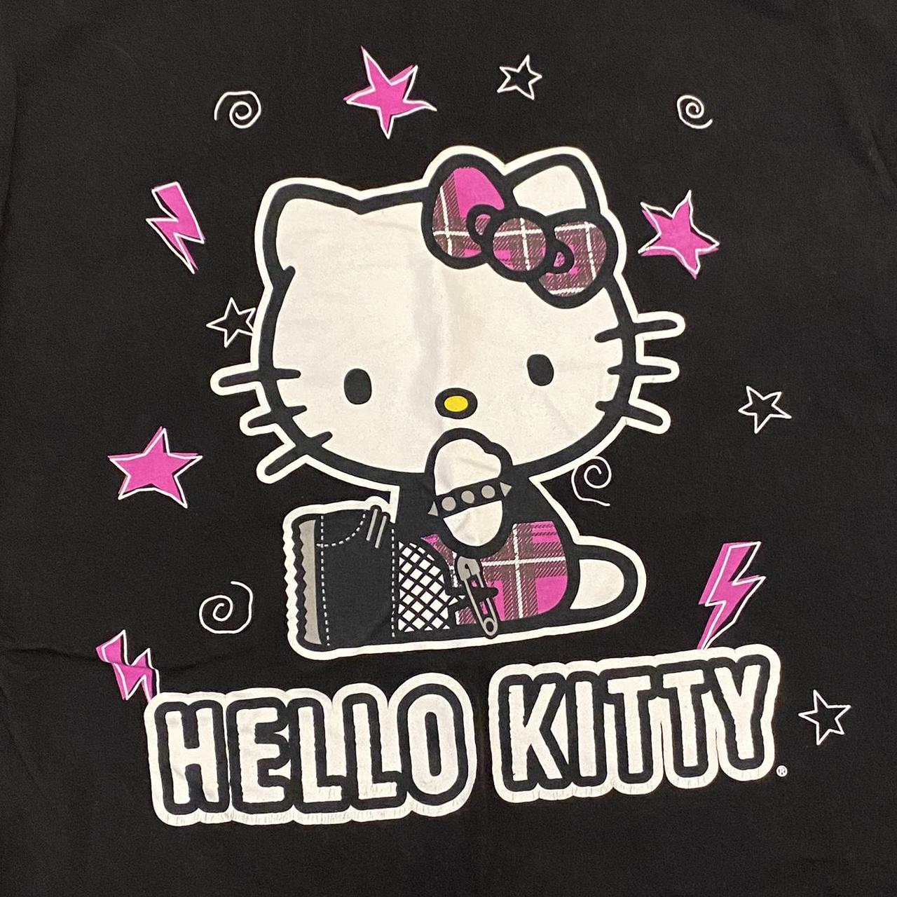 Hello Kitty Black Tee •size M •worn once but in... - Depop