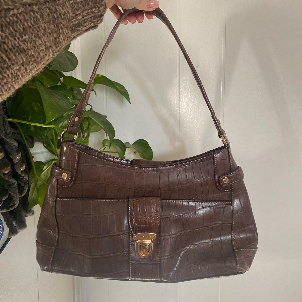 . Vintage Liz Claiborne Brown Leather Bag 💼 Amazing... - Depop