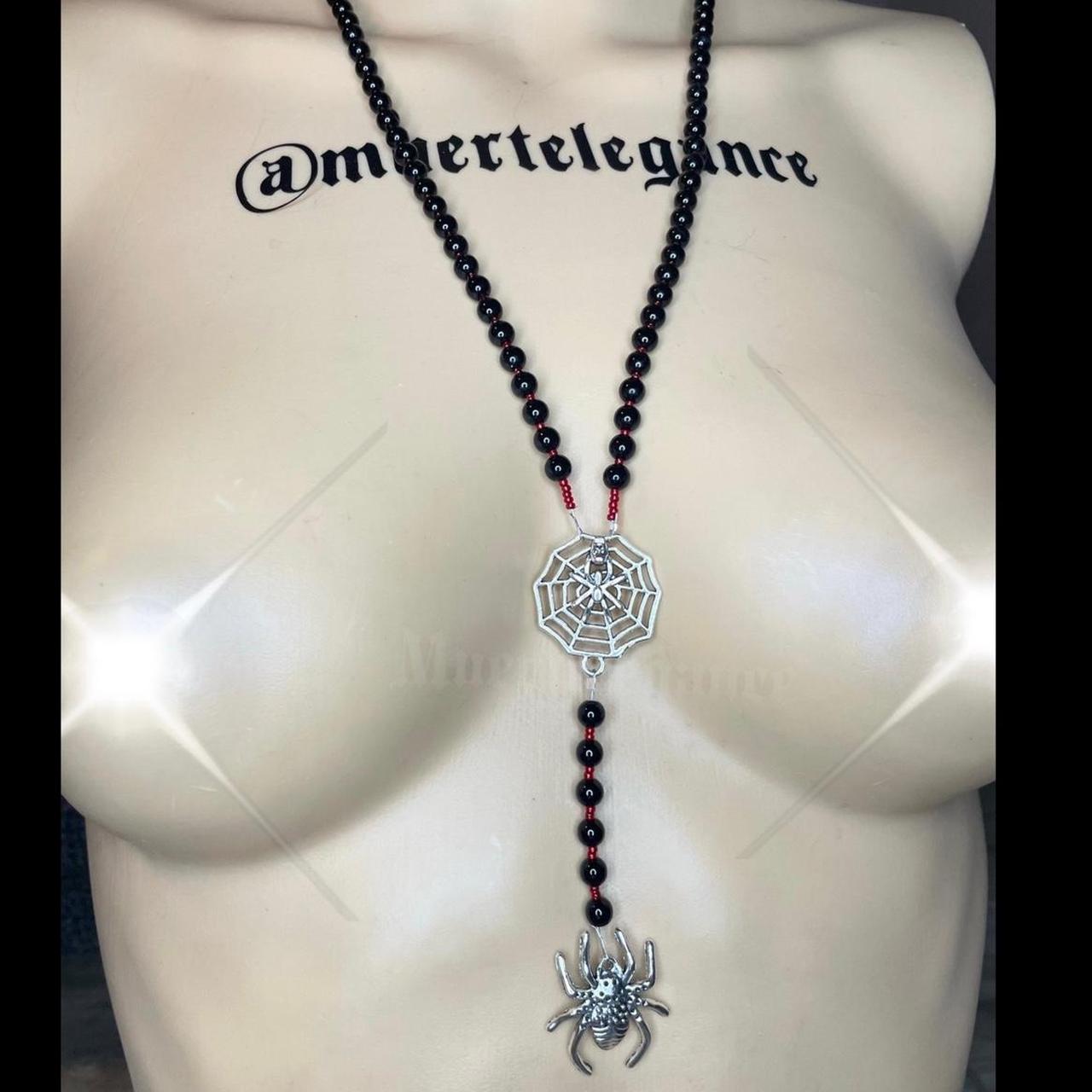 🕷 Arachne- Goth Spider Choker with Chains and Spikes - Depop