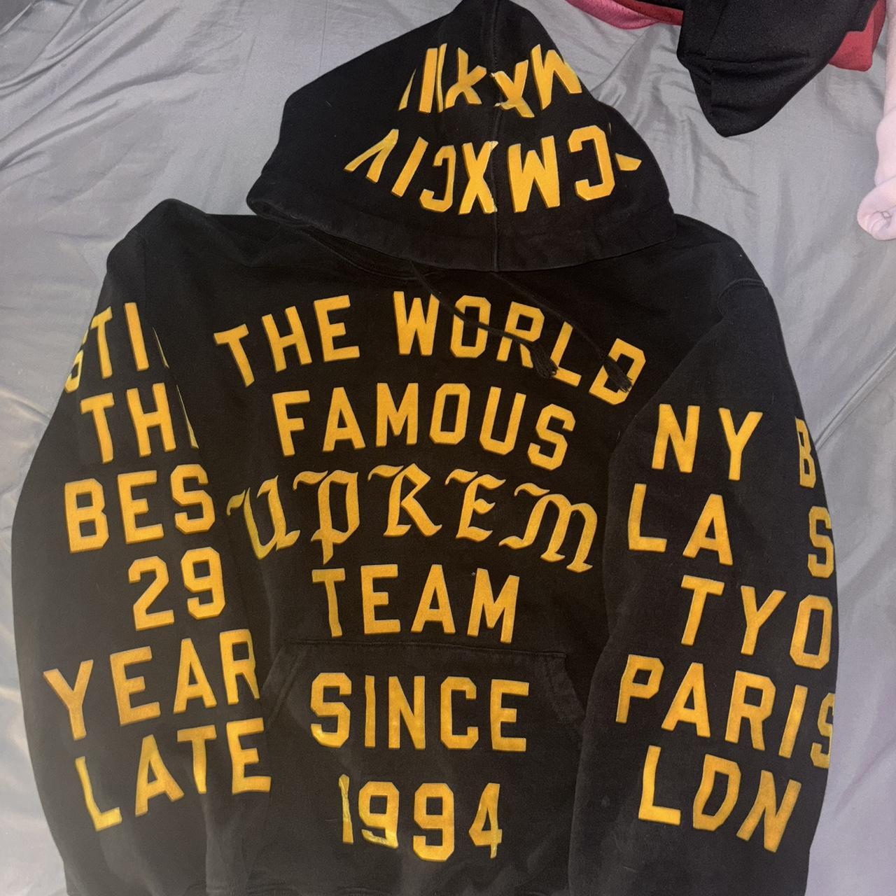 Supreme Team Flocked パーカー　XL supreme Team Flocked Hooded Sweatshirt Supreme Team Flocked