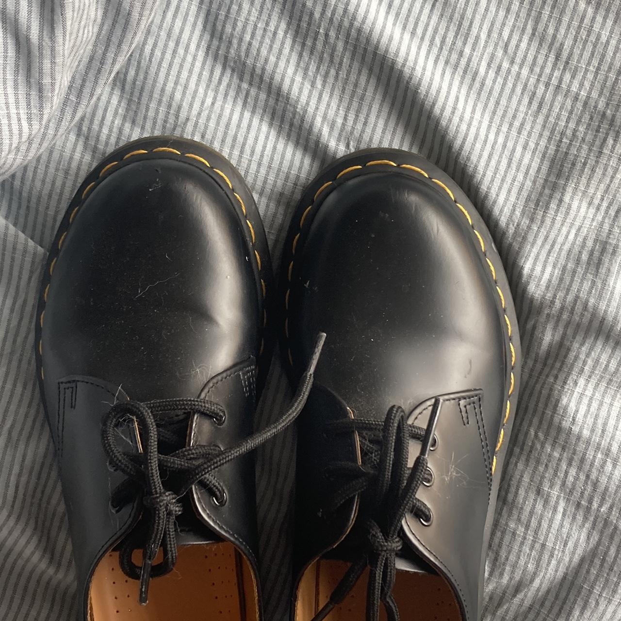 Doc Martens low-tops Black leather Doc Marten... - Depop