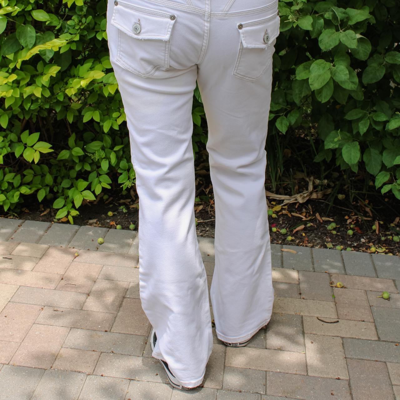 white low waisted banana republic boot cut