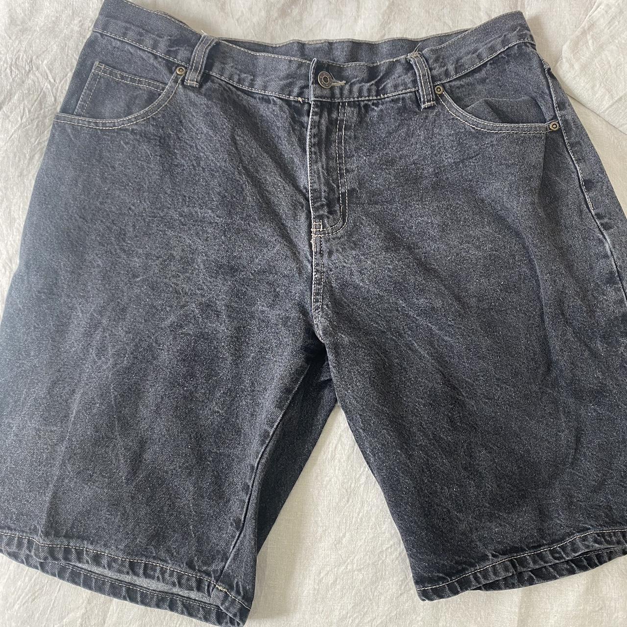 Black wash jorts - doesn’t have a size but I would... - Depop