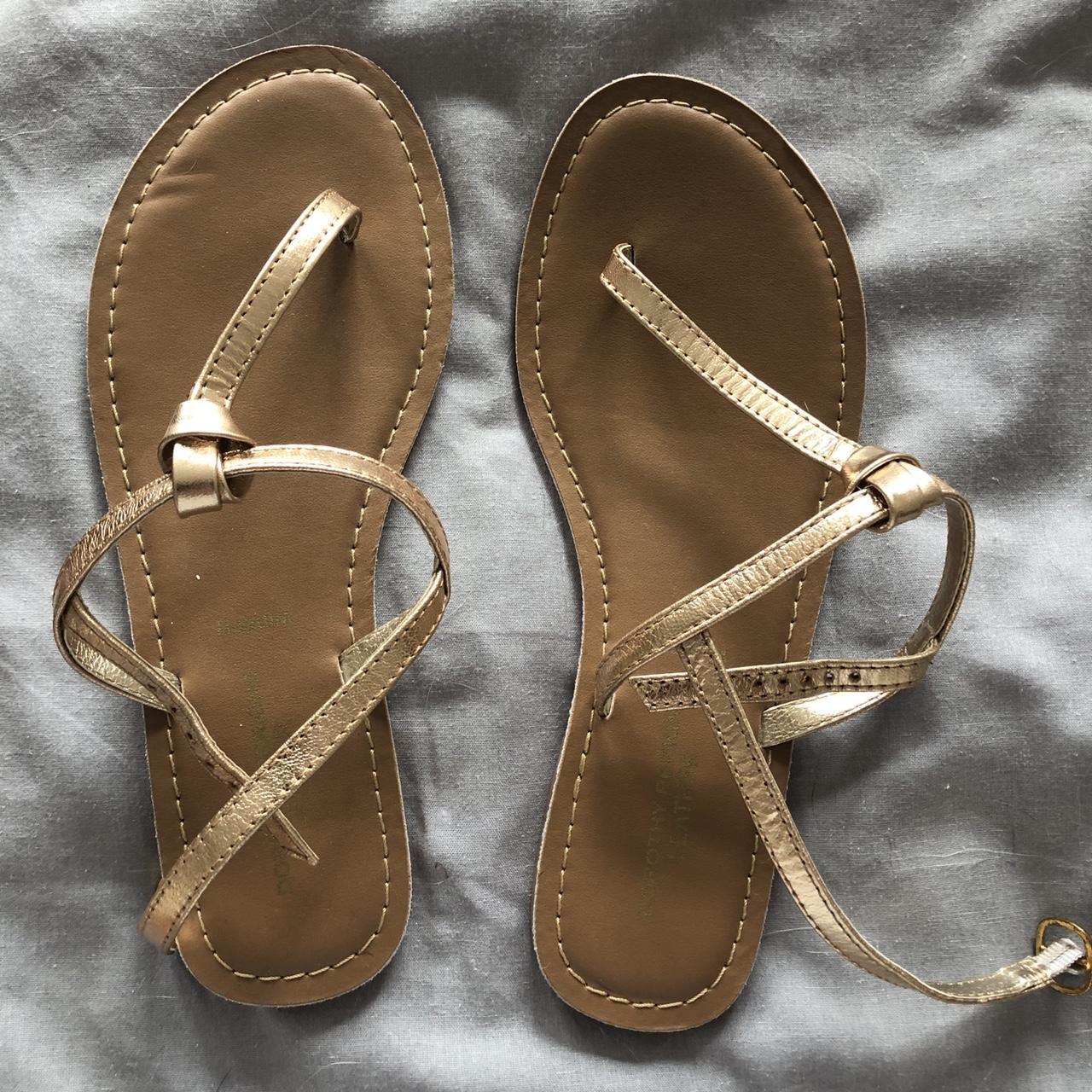 Dorothy Perkins gold sandals . Size 6 real leather... Depop