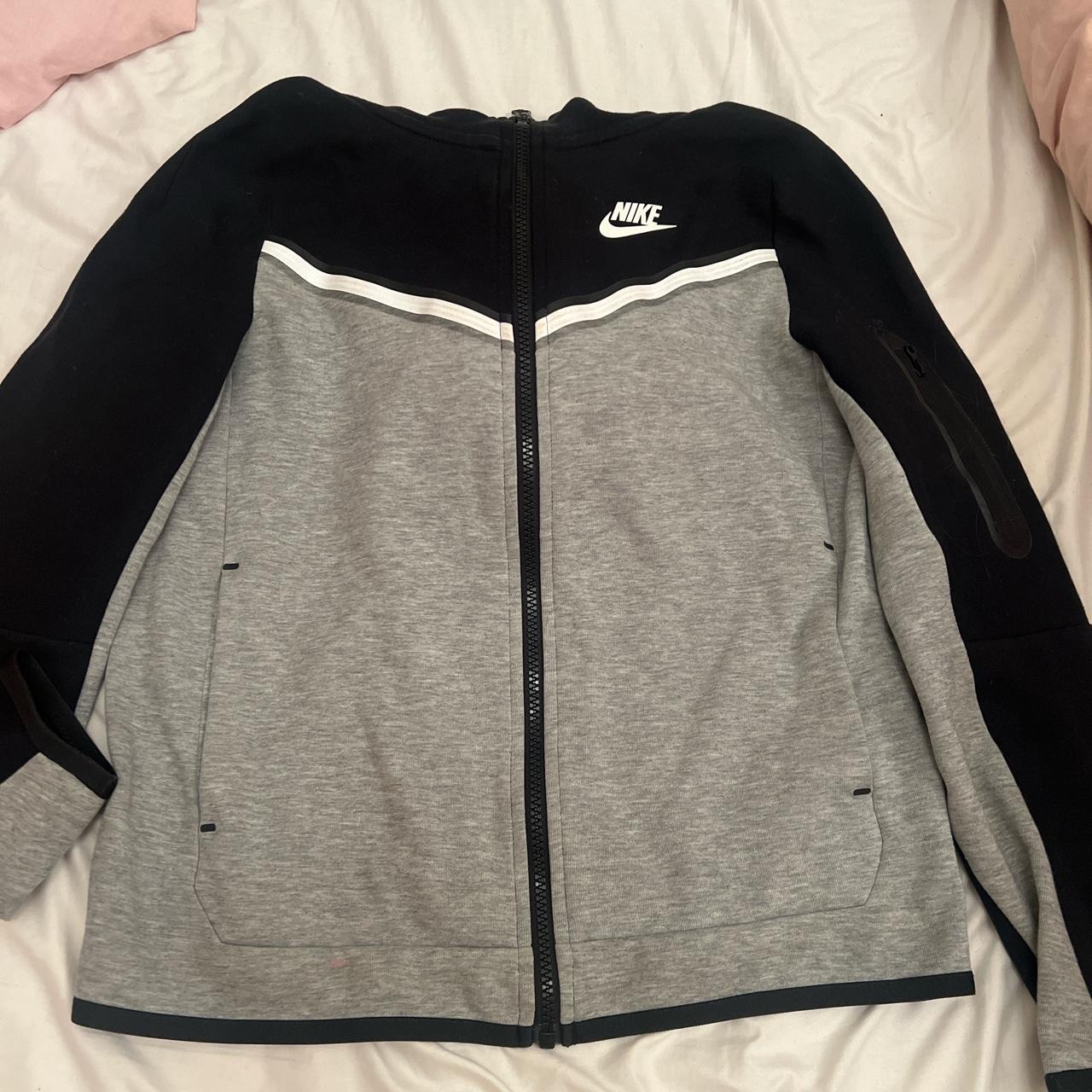 Nike tech fleece grey and black size L good... - Depop