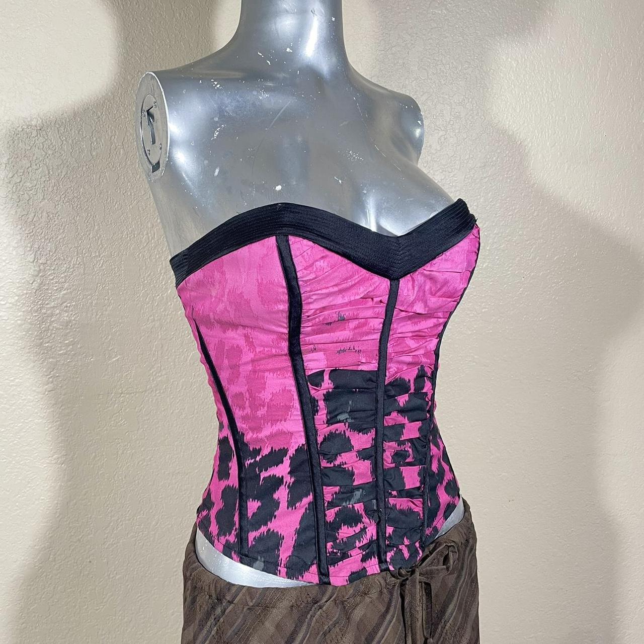 Vintage Bebe corset Vintage Bebe cheetah print... - Depop