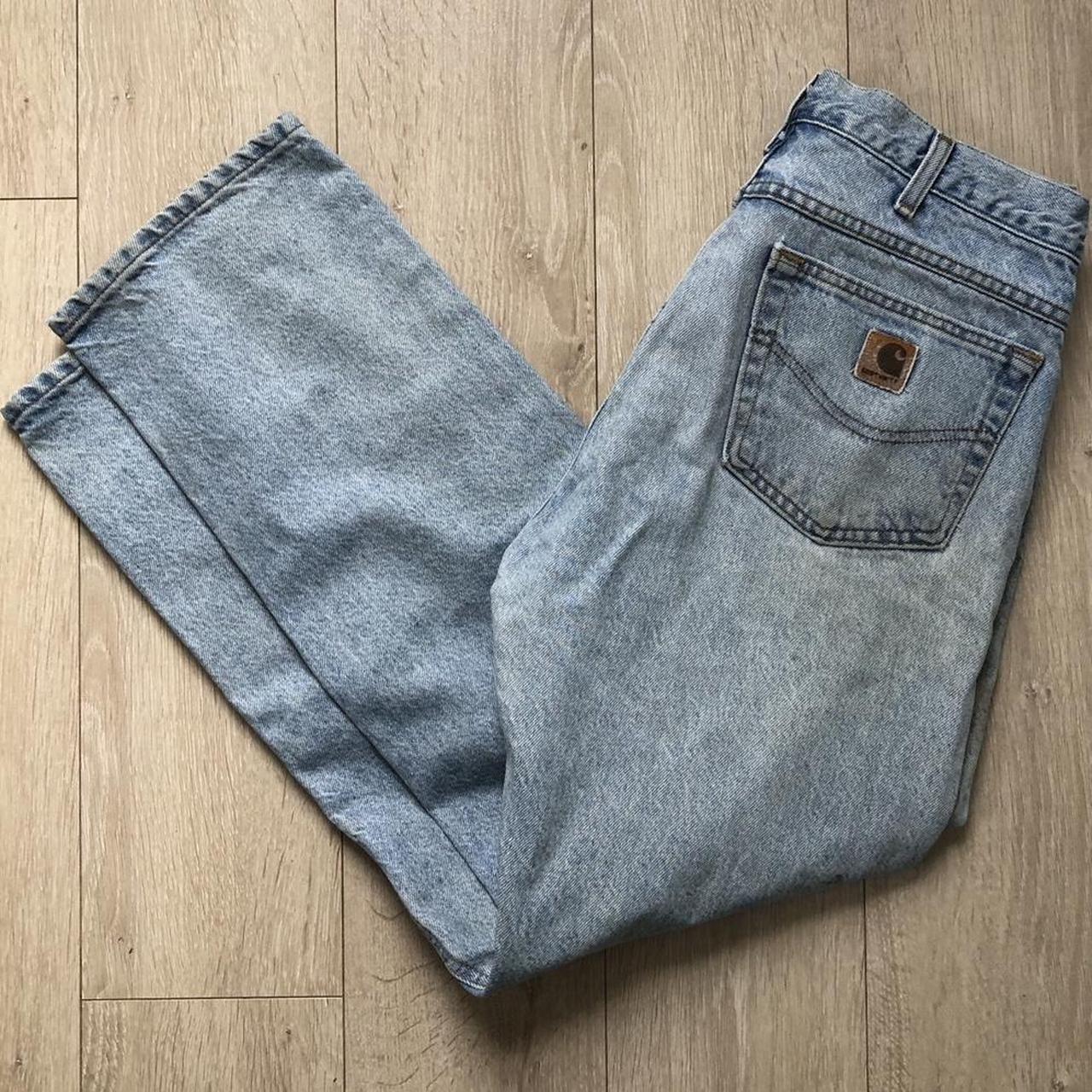 Vintage distressed carhartt jeans Mens 34x30 Good... - Depop