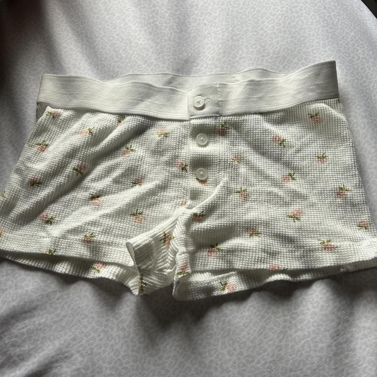 brandy melville heart pyjama set 💌 underwear short - Depop