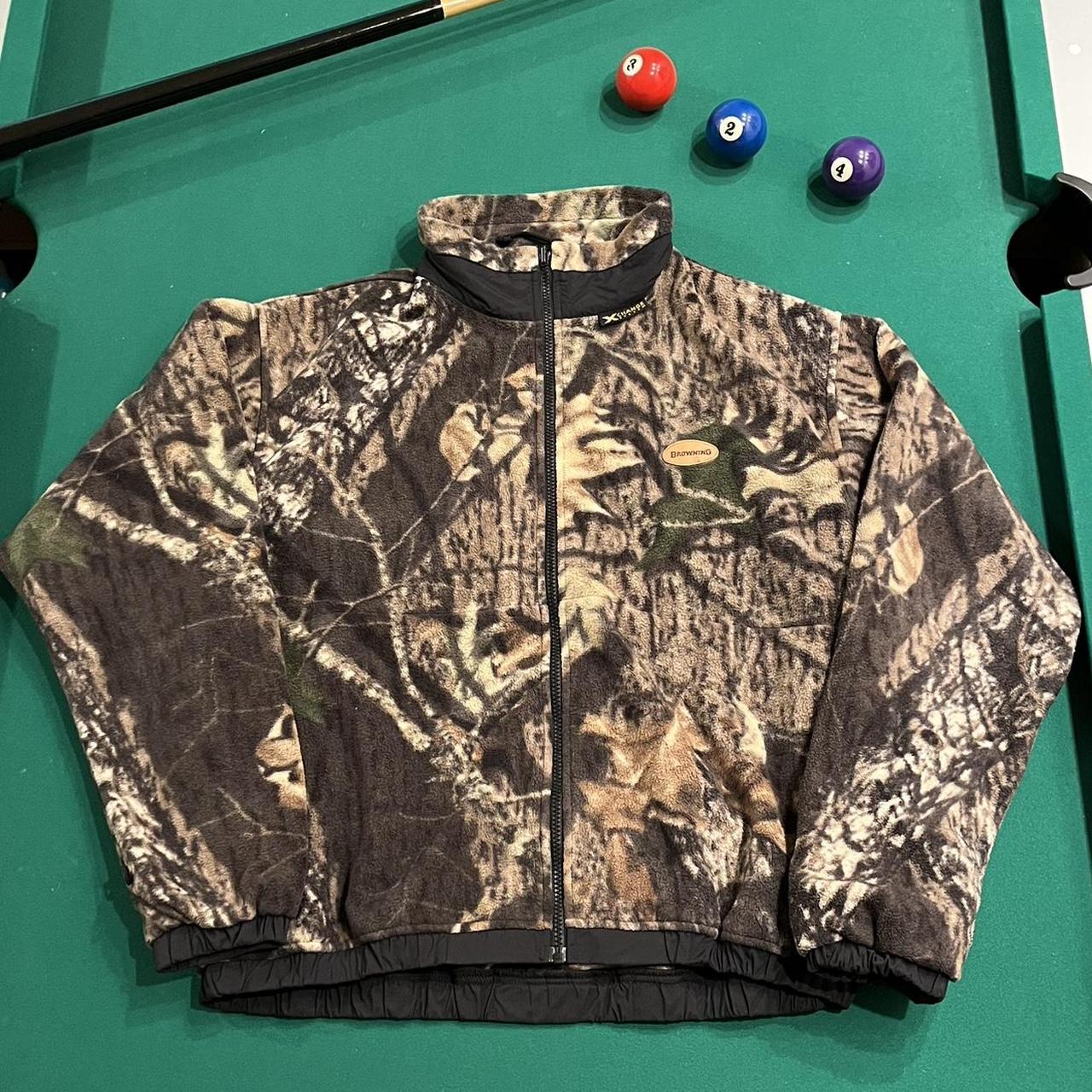 Real tree browning camo fleece zip up jacket - Depop