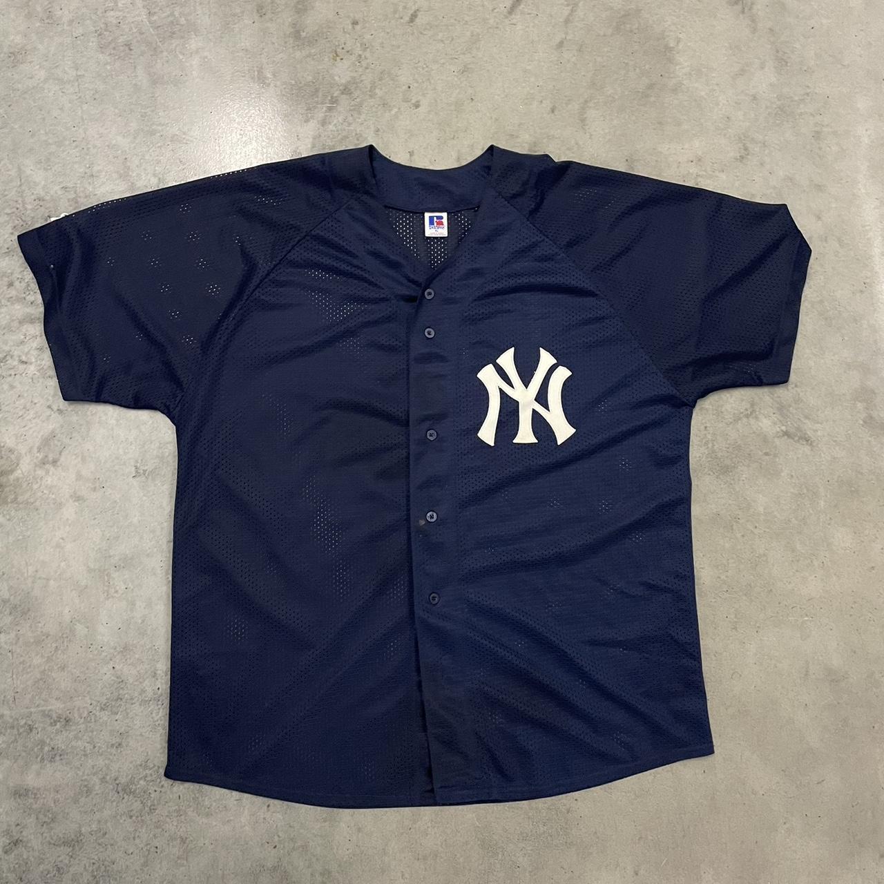 Vintage Russell New York Yankees Jersey Size: Medium - Depop