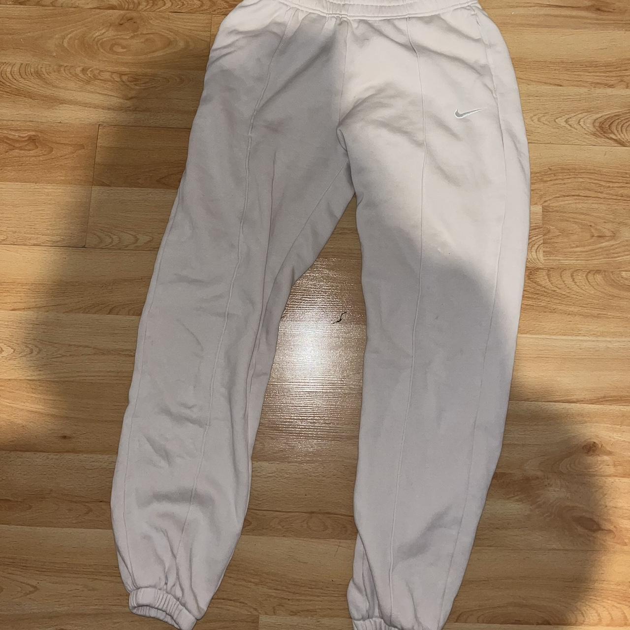 nike swoosh joggers light beige / creamy colour Depop