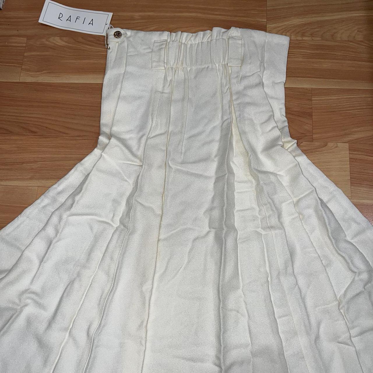 Vintage Women's Rayon Skirt - White/Cream - 10 – … - image 4