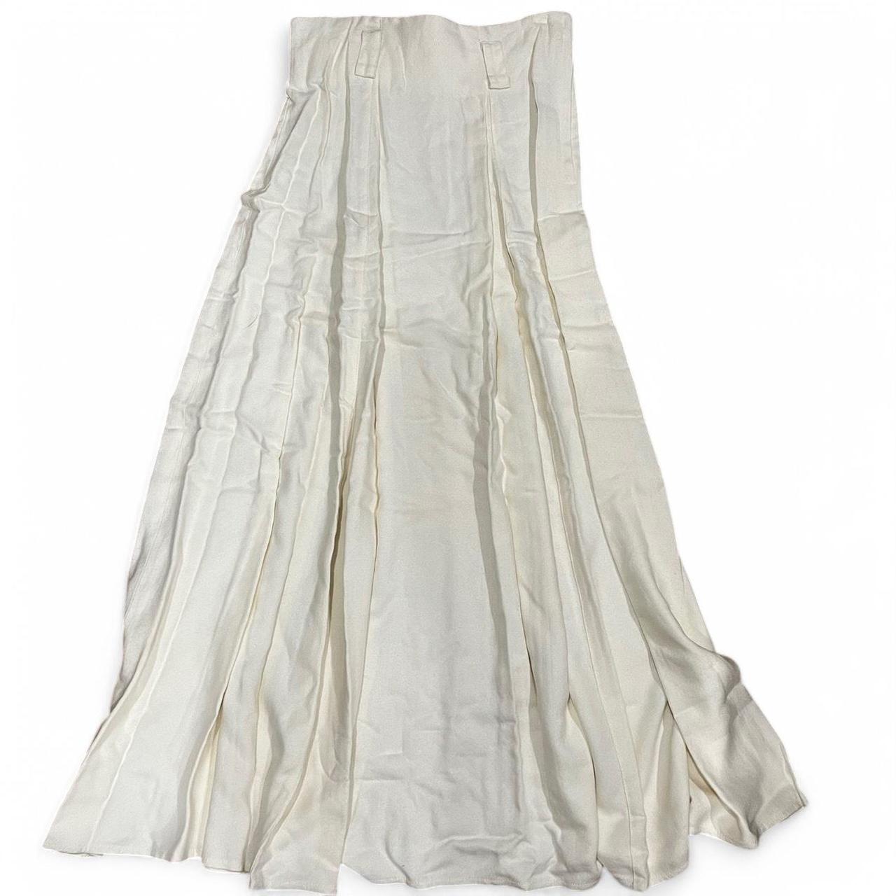 Vintage Women's Rayon Skirt - White/Cream - 10 – … - image 1