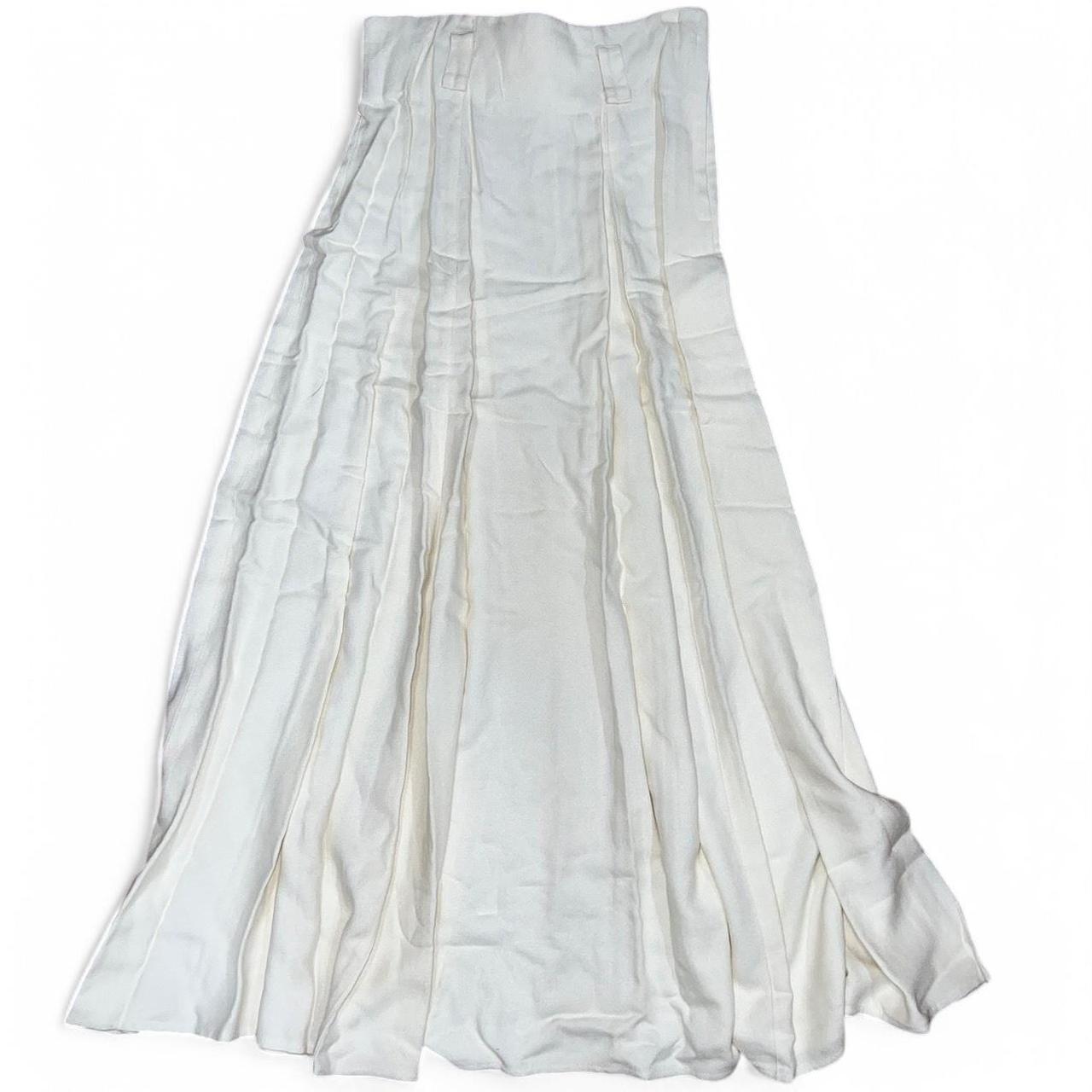 Vintage Women's Rayon Skirt - White/Cream - 10 – … - image 2