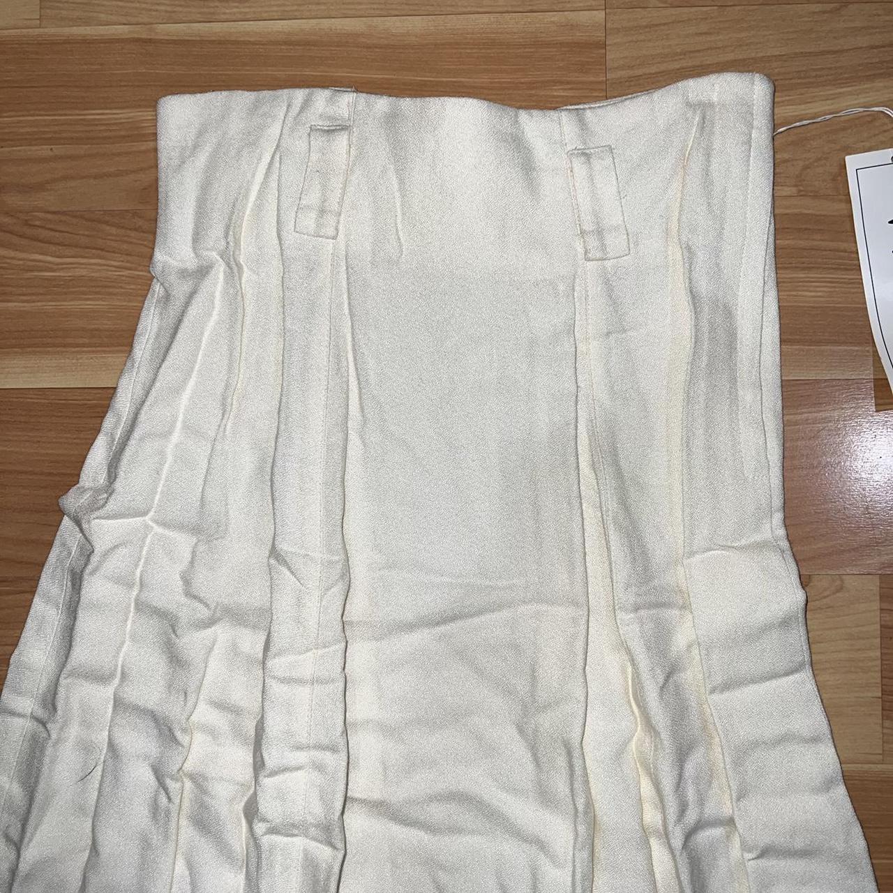Vintage Women's Rayon Skirt - White/Cream - 10 – … - image 3
