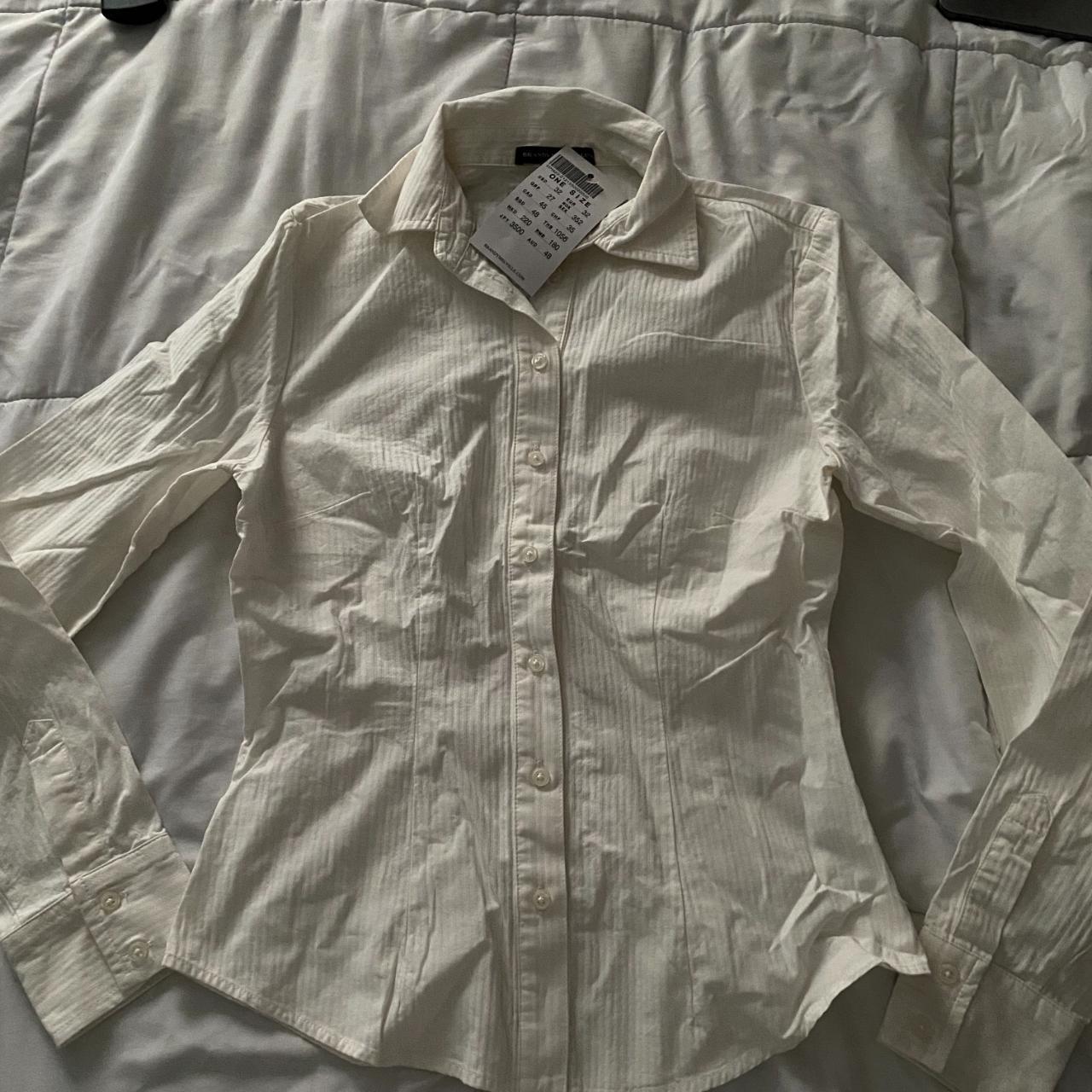 BRANDY MELVILLE Millie Stripe Top button up shirt /... - Depop