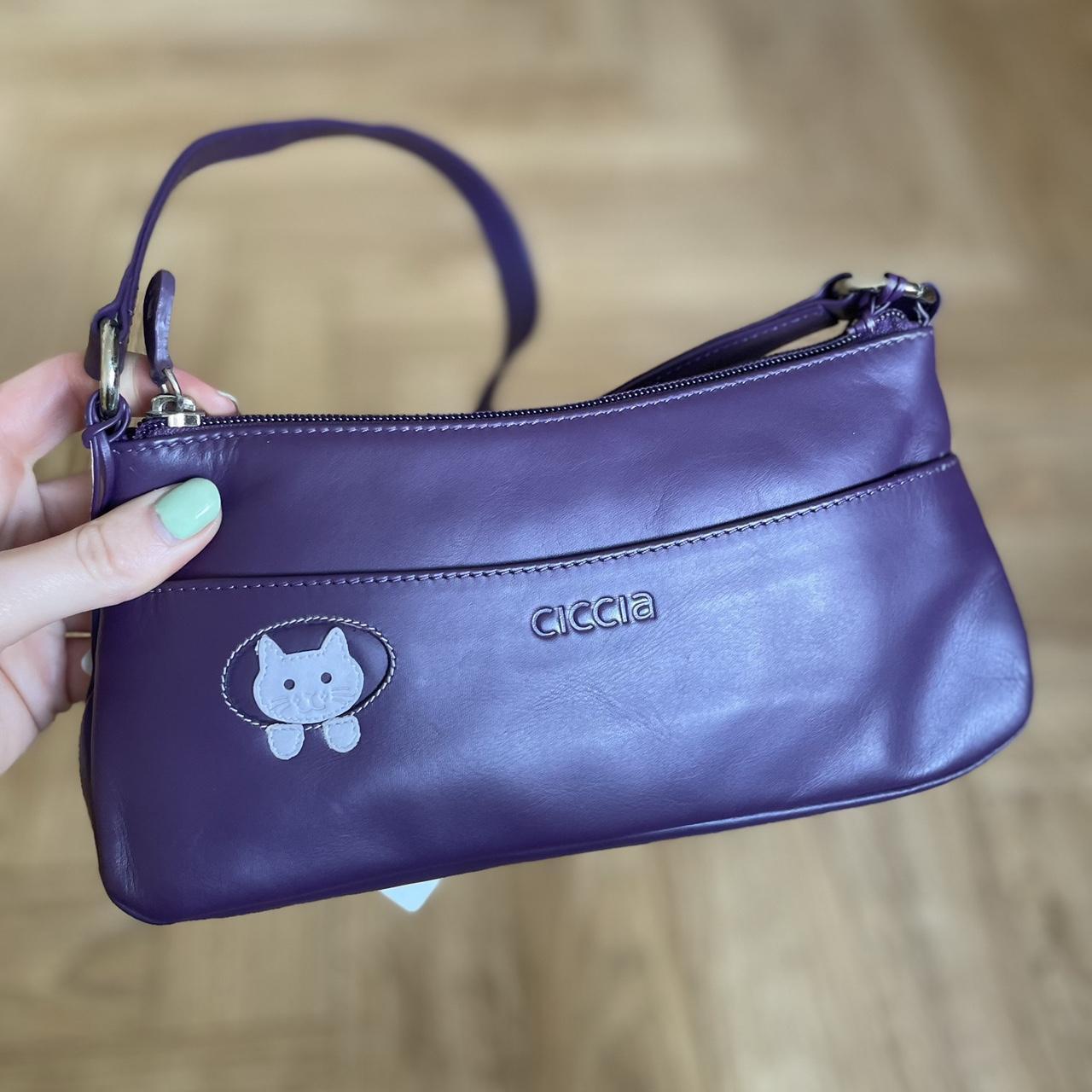 Ciccia rare dark purple leather shoulder bag. Real... Depop