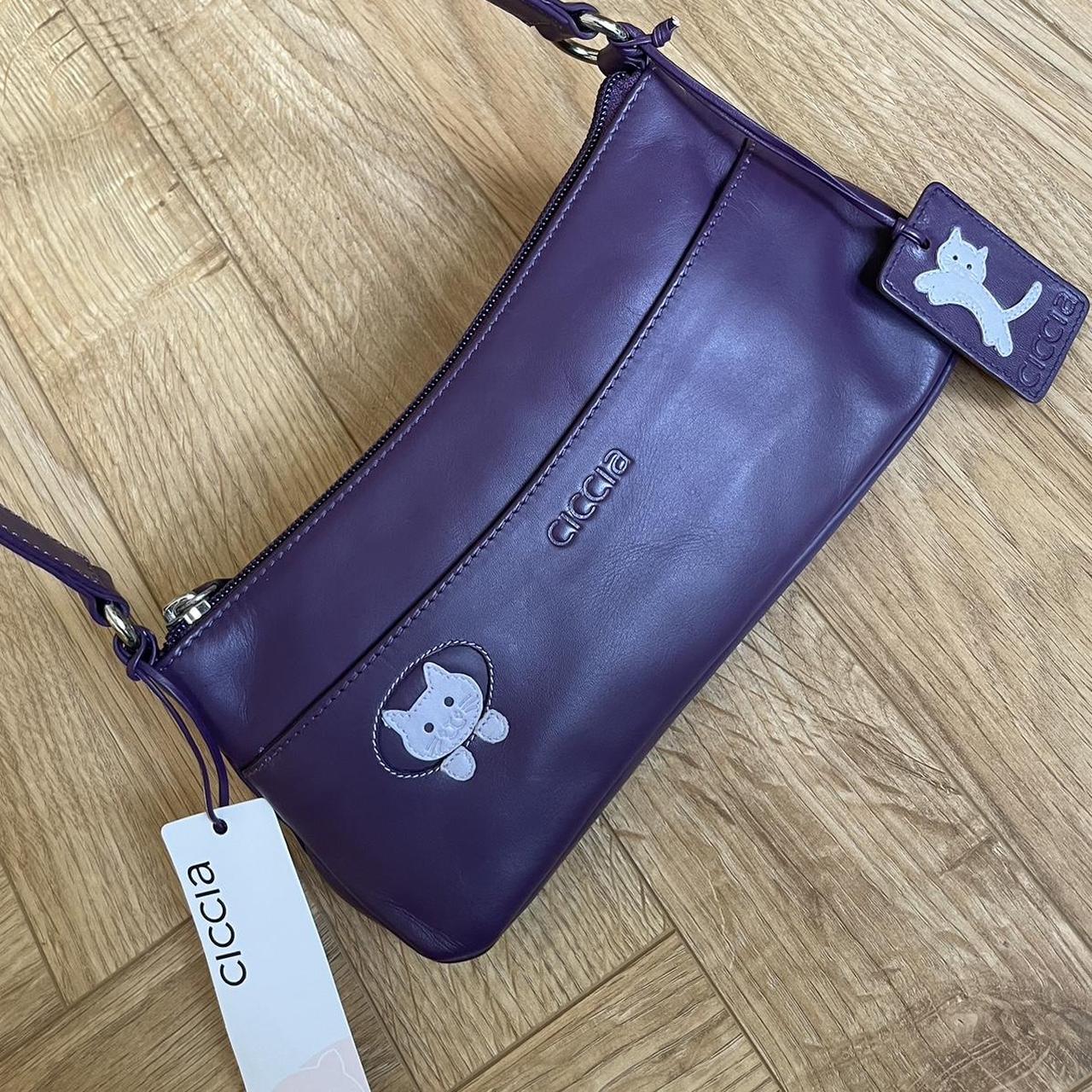 Ciccia rare dark purple leather shoulder bag. Real... Depop