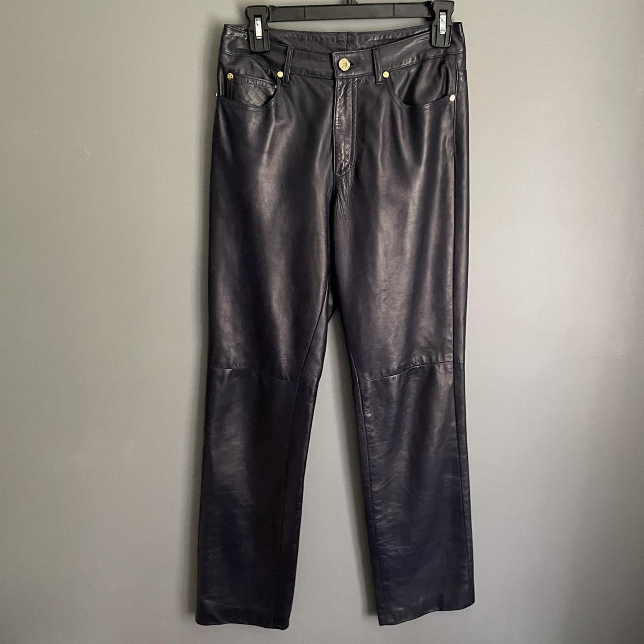 Vintage Ralph Lauren Black Label Blue Leather Pants...