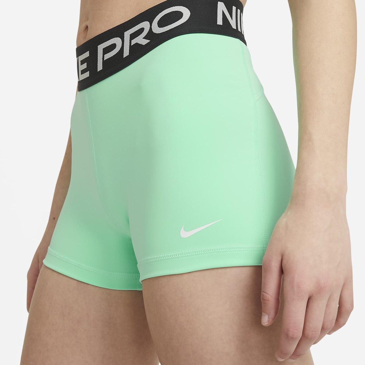 teal nike pro shorts size S worn a few times but... Depop