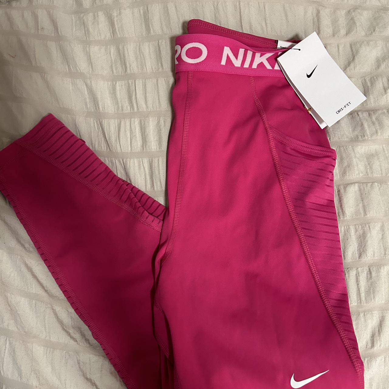 pink nike pro leggings
