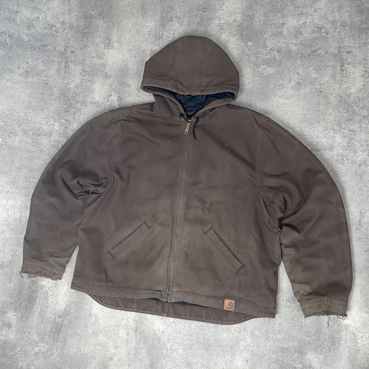 Vintage Carhartt workwear jacket in brown 8/10 some... - Depop
