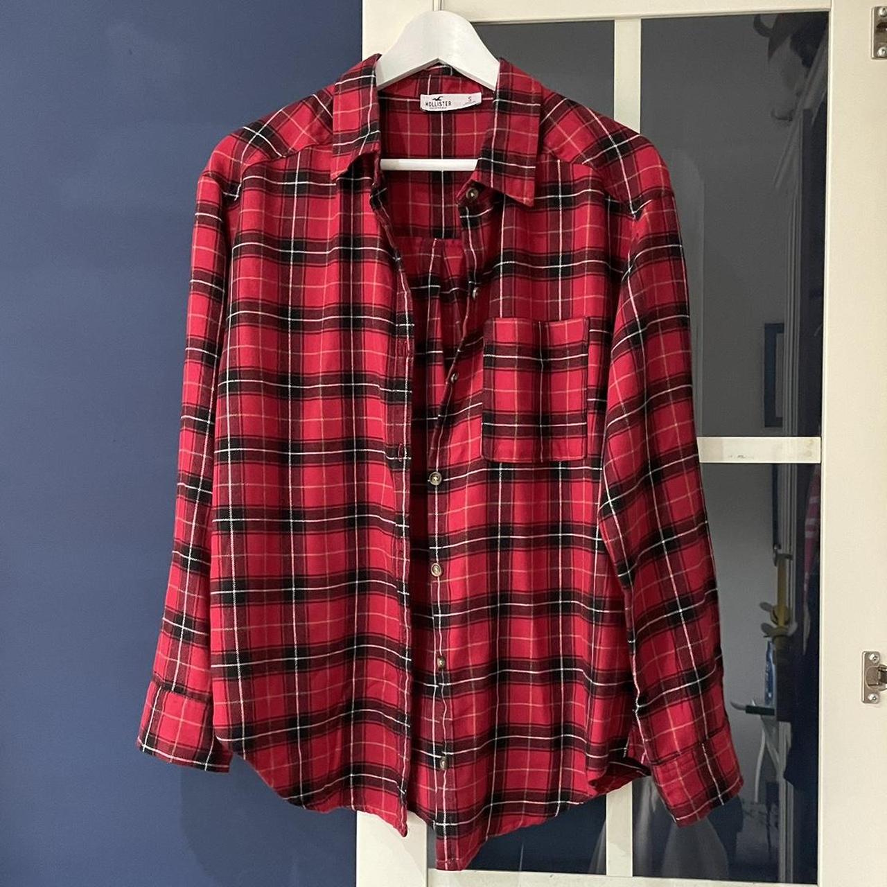 Hollister Co. Women's Red and Black Shirt | Depop