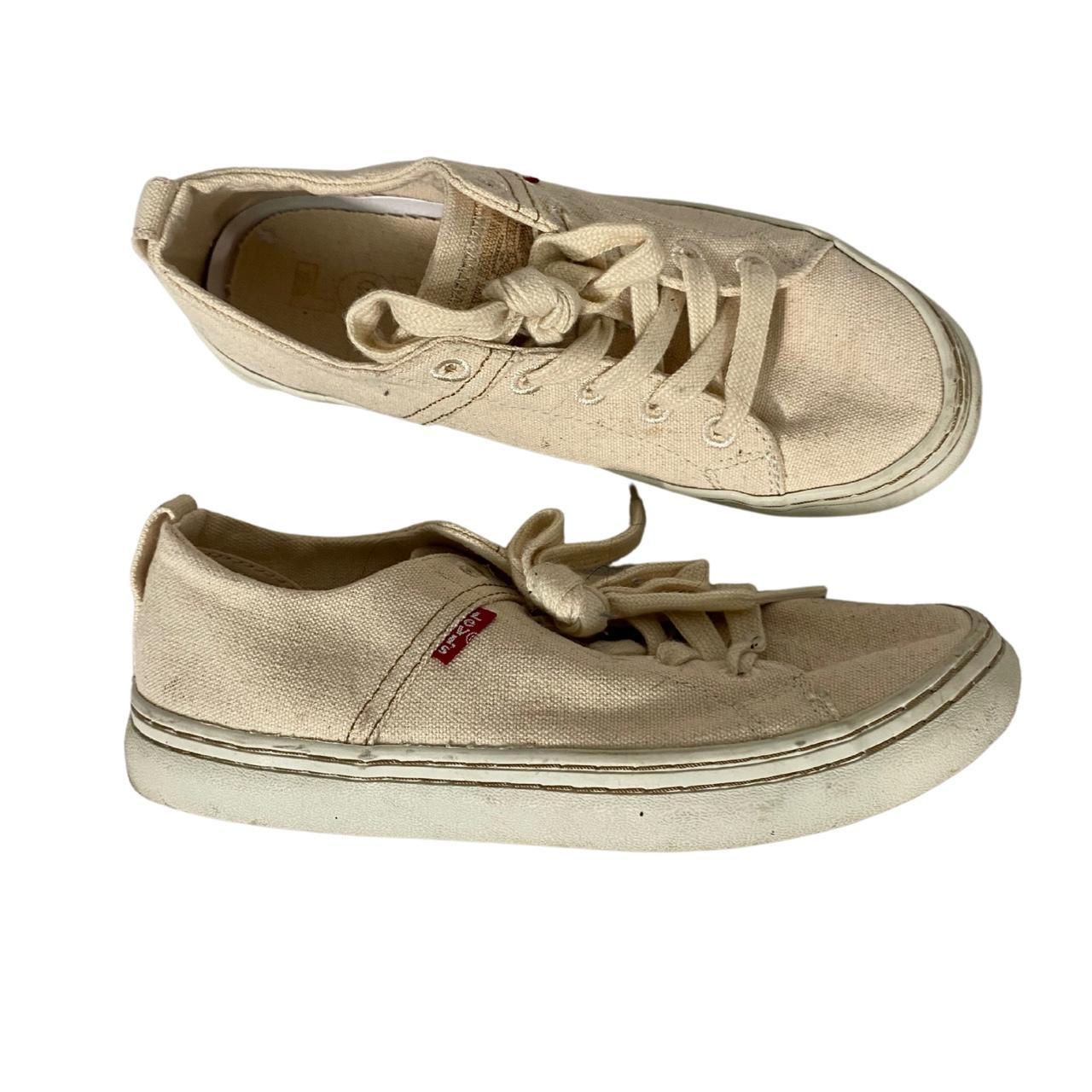 Levis cream sand shoes canvas trainers size U.K. Lot... Depop