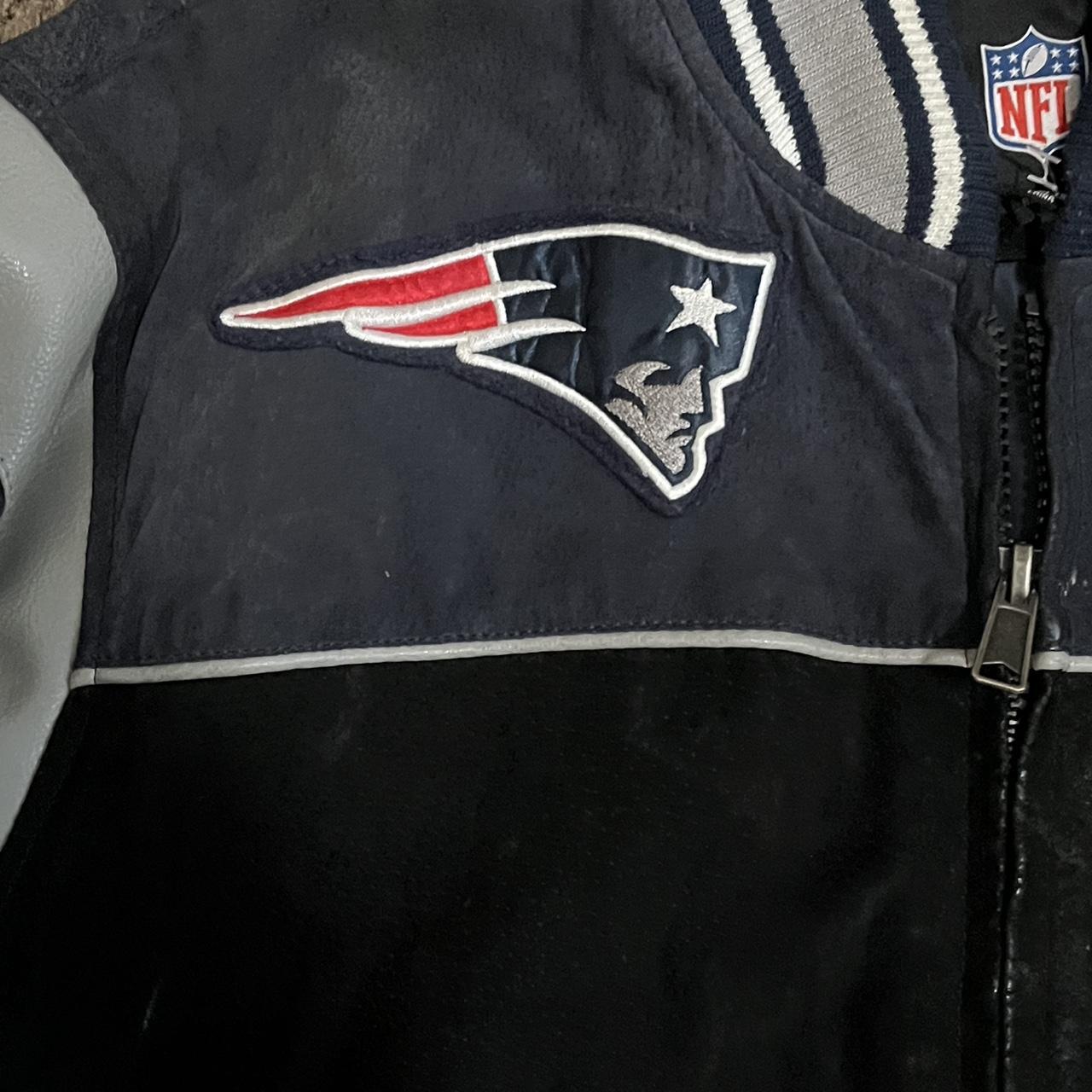 New England Patriots Biker Jacket Tagged as - Depop