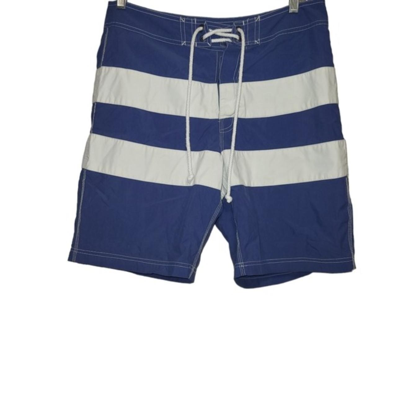 J Crew Board Shorts Blue/White sz 32 EUC Depop