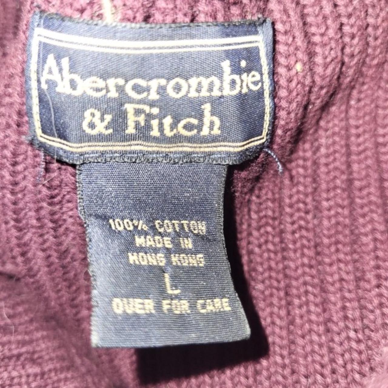 Abercrombie & Fitch Zip Sweater Maroon sz L EUC - Depop