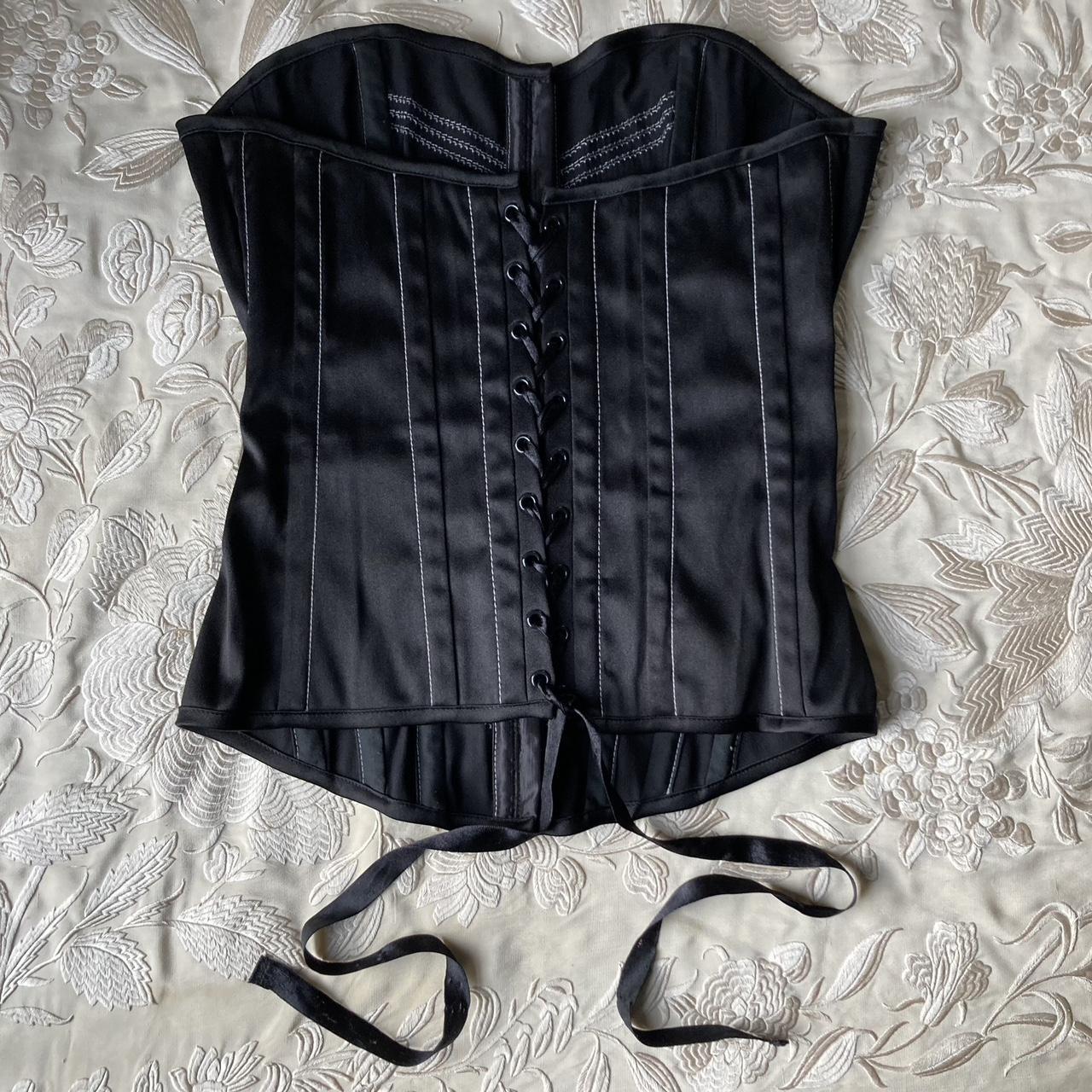 Y2K vintage black corset by Charlotte... - Depop