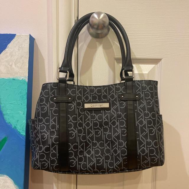 Calvin Klein monogram print crossbody bag, straps - Depop