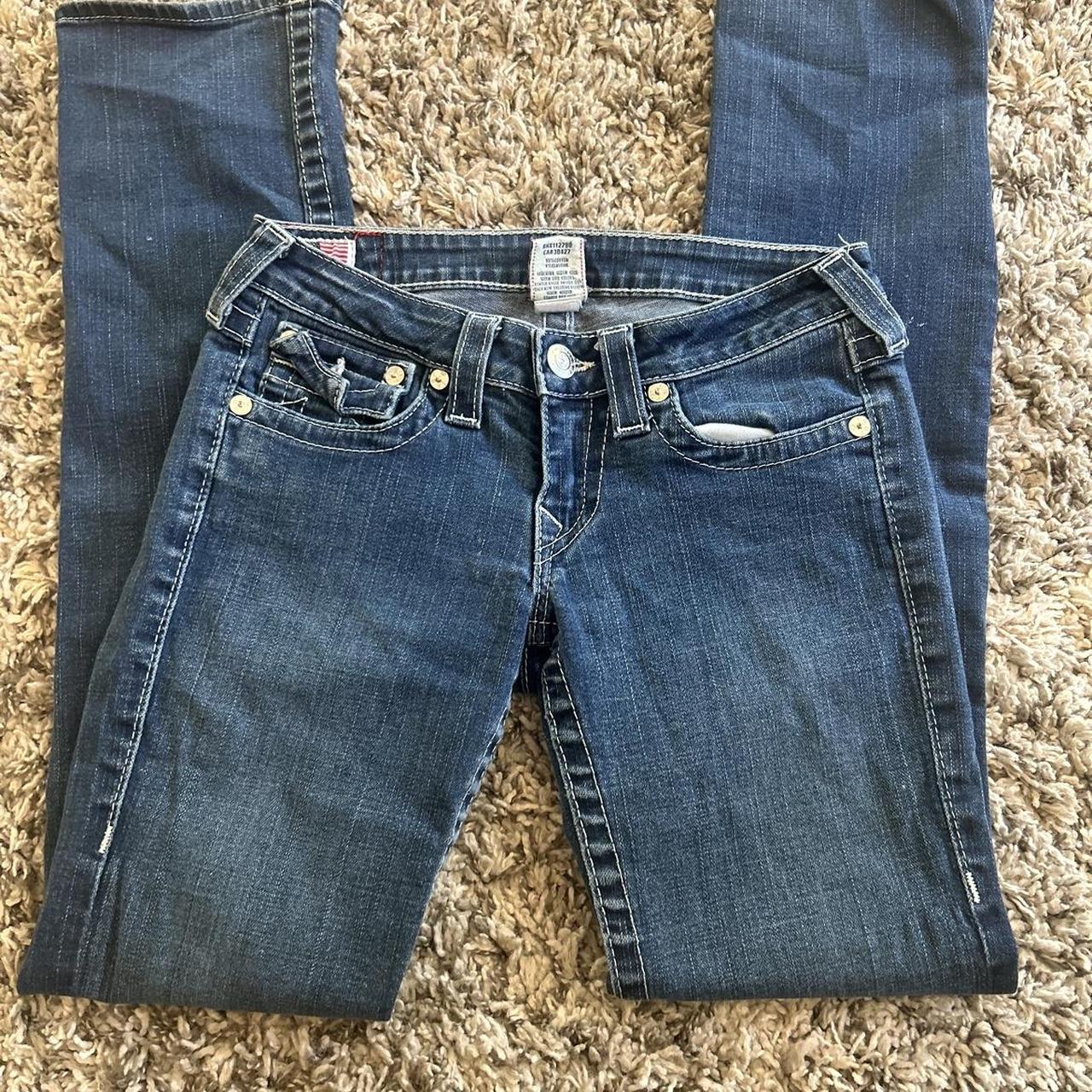 low rise true religion straight leg slightly bootcut... - Depop