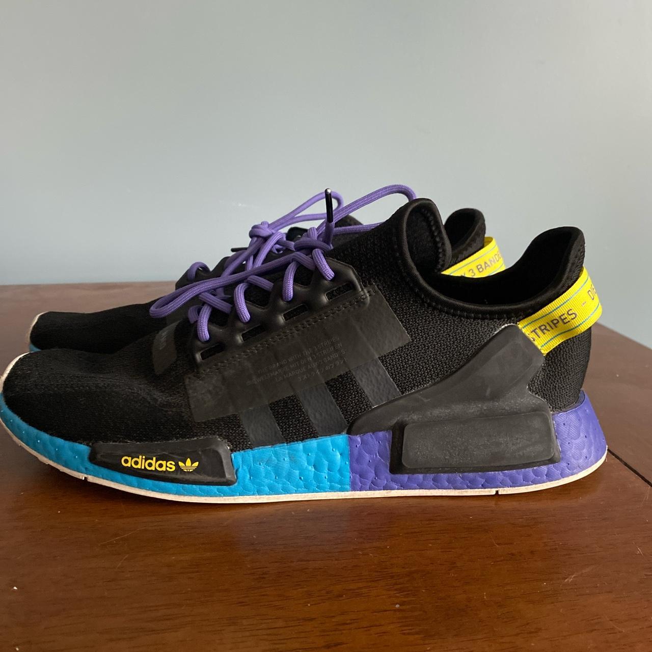 Nmd purple hot sale and yellow