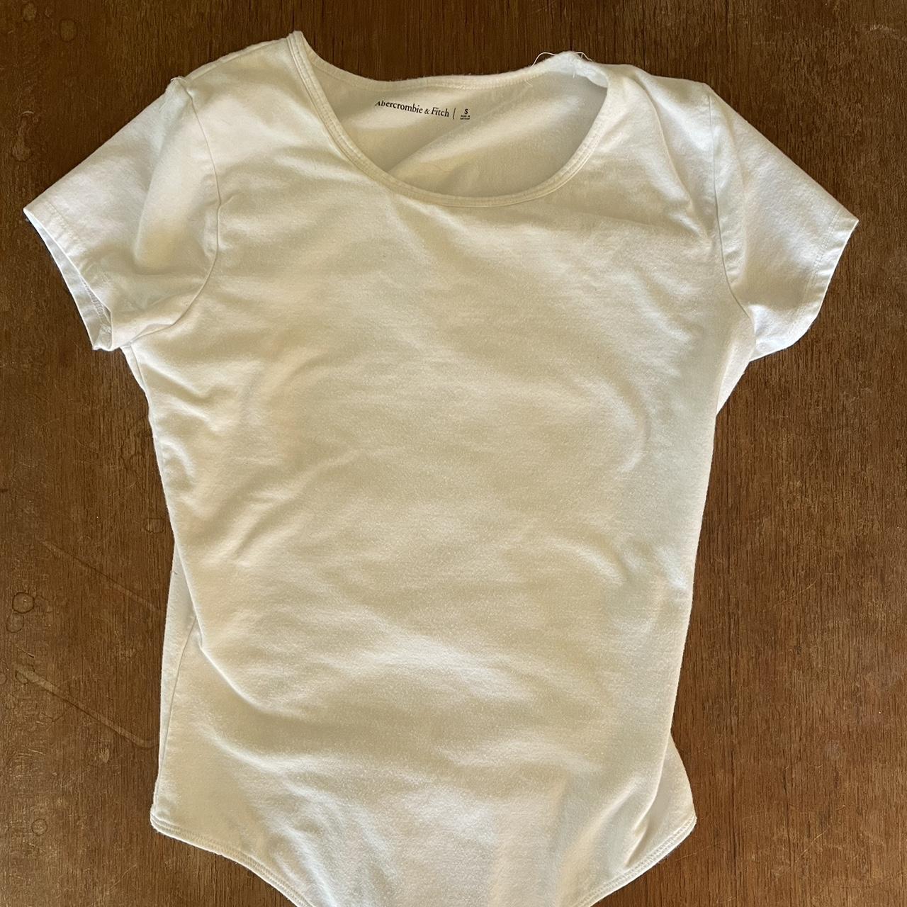 Abercrombie & Fitch Women's White Bodysuit Depop